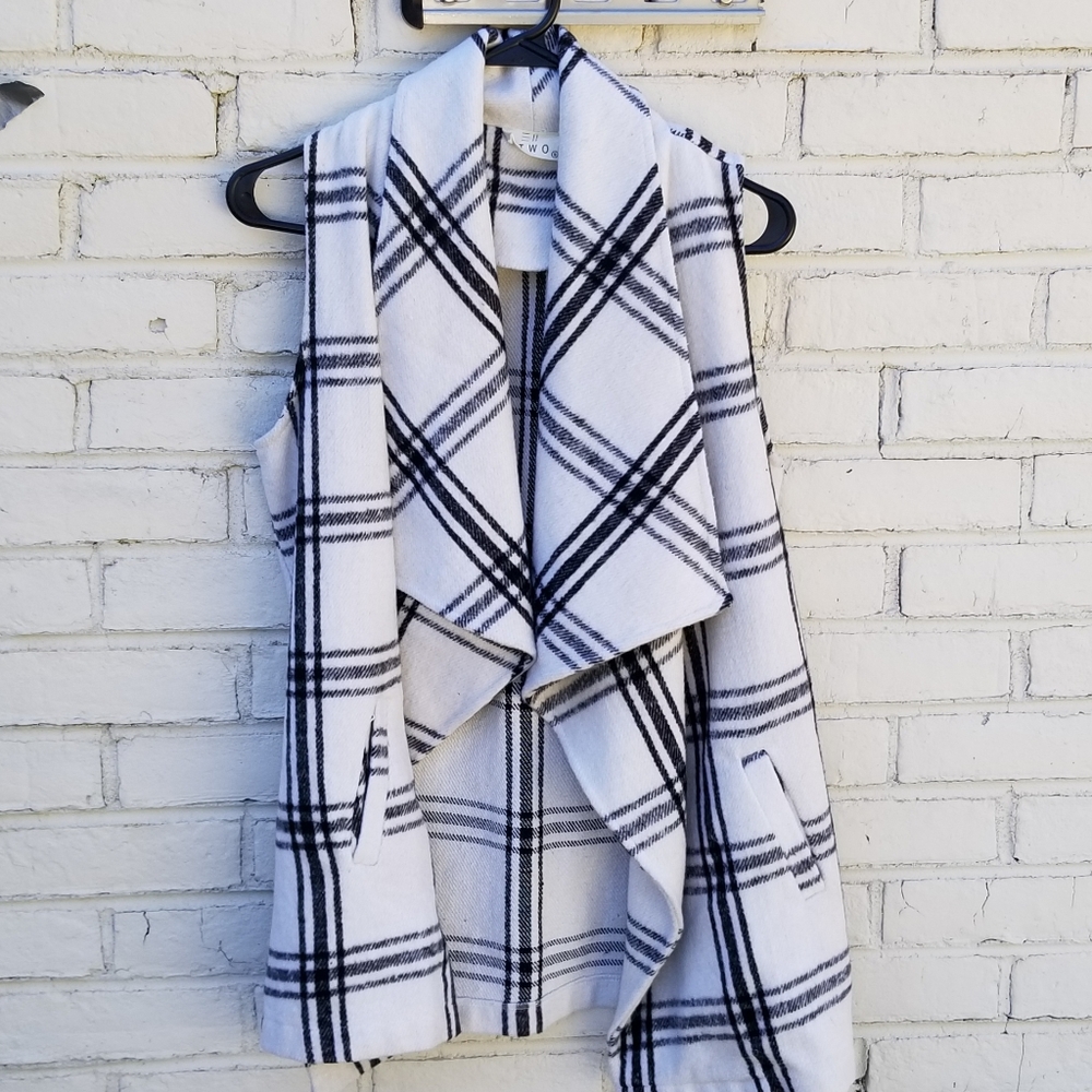 White Plaid Vest